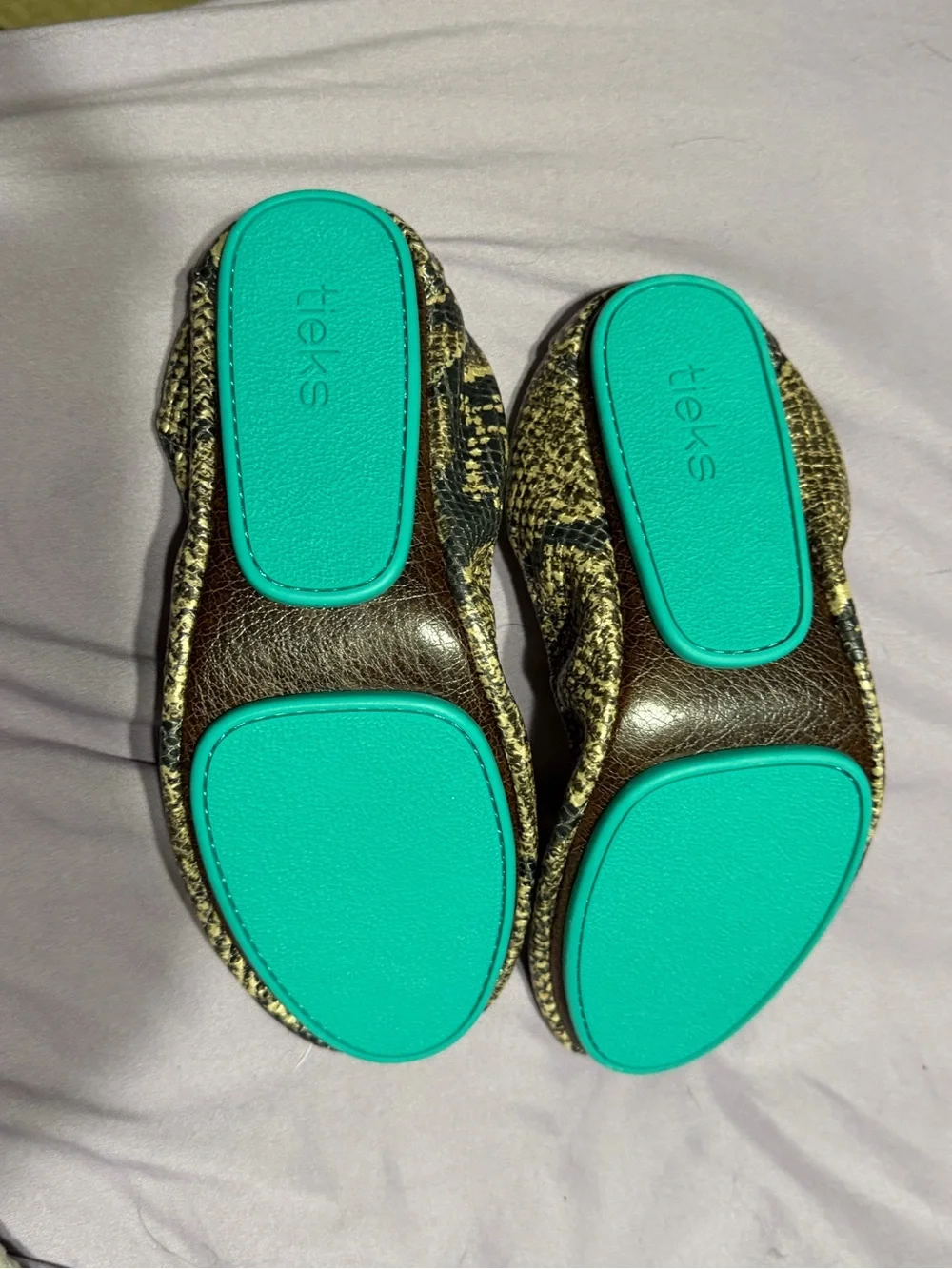 Tieks Copperhead Snake Ballet Flats with Teal Accents - Picture 5 of 5
